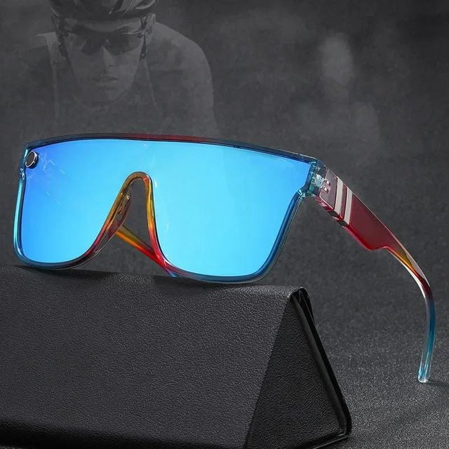 DSD1 Sonnenbrille, rechteckig, Kunststoff, blau, Unisex - Bild 1