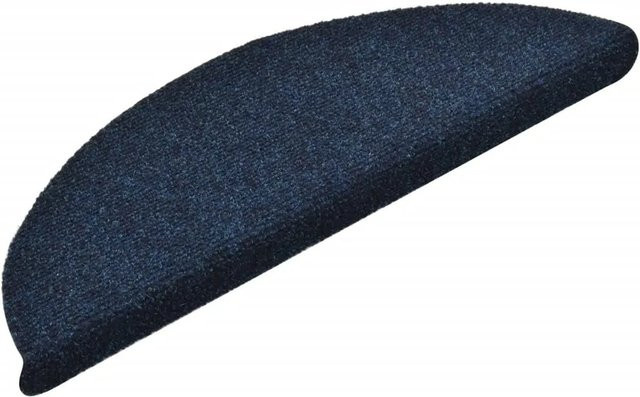 vidaXL Selbstklebende Treppenmatten aus Nadelvlies in Navy Blau, 15 Stück, rutschfest und schallschluckend, B/T/H: 56 x 17 x 3 cm - Bild 1