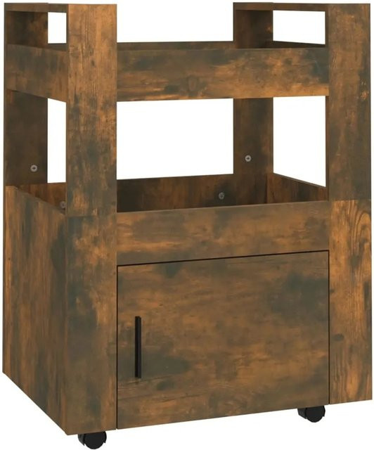 vidaXL Küchenwagen aus Holzwerkstoff in Räuchereiche Braun B/T/H: 60 x 45 x 80 cm - Bild 1