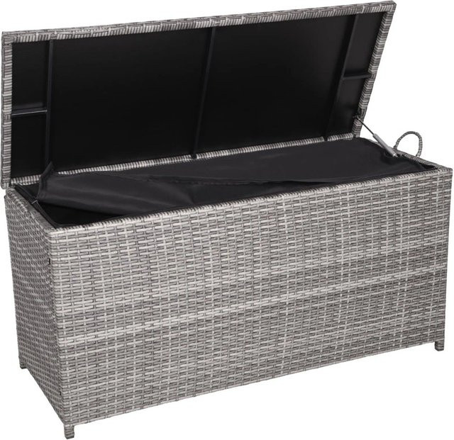 DELUKE Auflagenbox VERA Grau Gartenbox aus Polyester und Stahl für Garten und Terrasse B/T/H: 120 x 50 x 60 cm - Bild 1