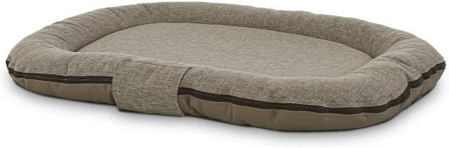Petzzz Hundebett Balou in Anthrazit und Beige aus Webstoff und Kunstleder mit abnehmbarem Bezug, B/T: 80 x 55 cm - Bild 1