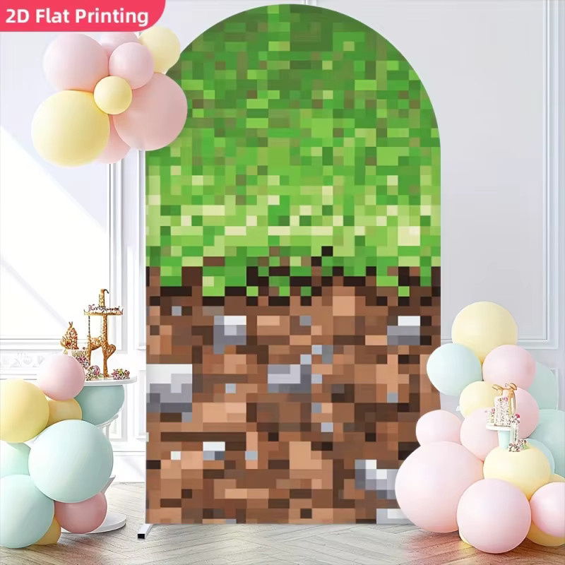 VIKAMA Fashion Arch Backdrop mit geometrischem Ziegeldesign in Multicolour für Abschlussfeiern und Jubiläen - Bild 2