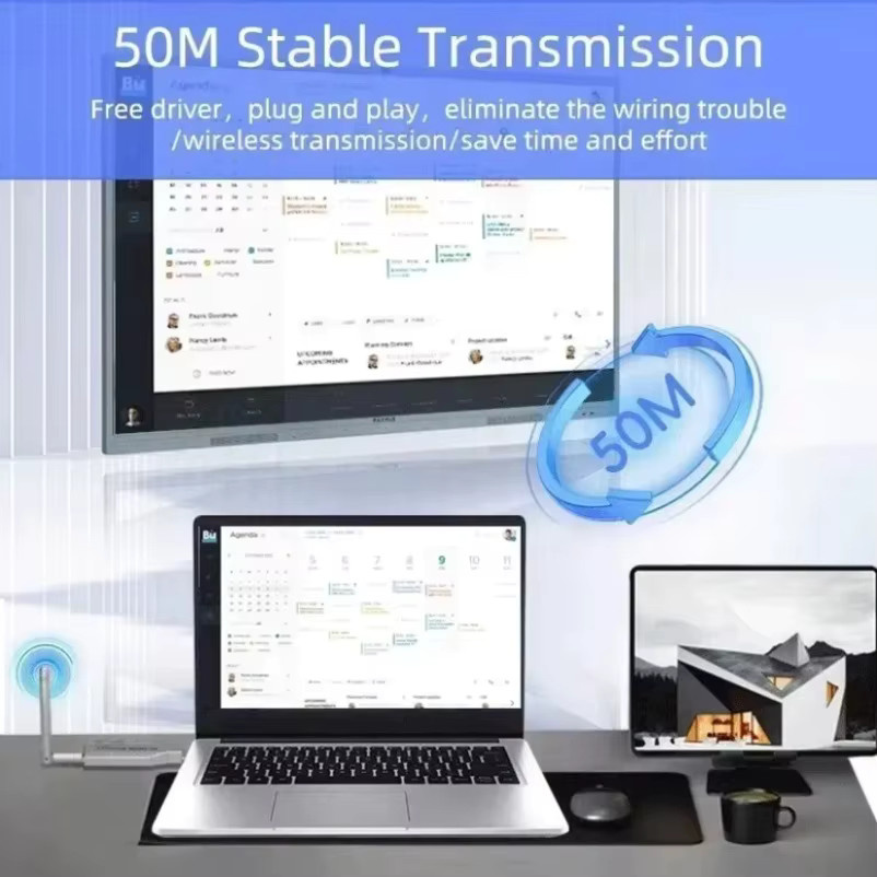 VIKEFON Wireless HDMI Video Sender und Empfänger Extender in Silber, 4K UHD, 5,8 GHz, für TV, Monitor, Projektor und PC - Bild 2