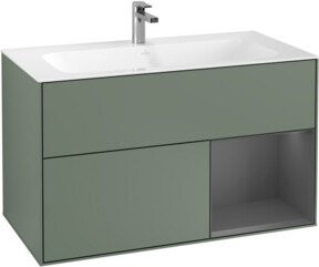 V&B Waschtischunterschrank Finion Reg in Anthrazit und Olive Matt Lacquer, B: 59,1 cm, H: 49,8 cm, T: 59,1 cm - Bild 1