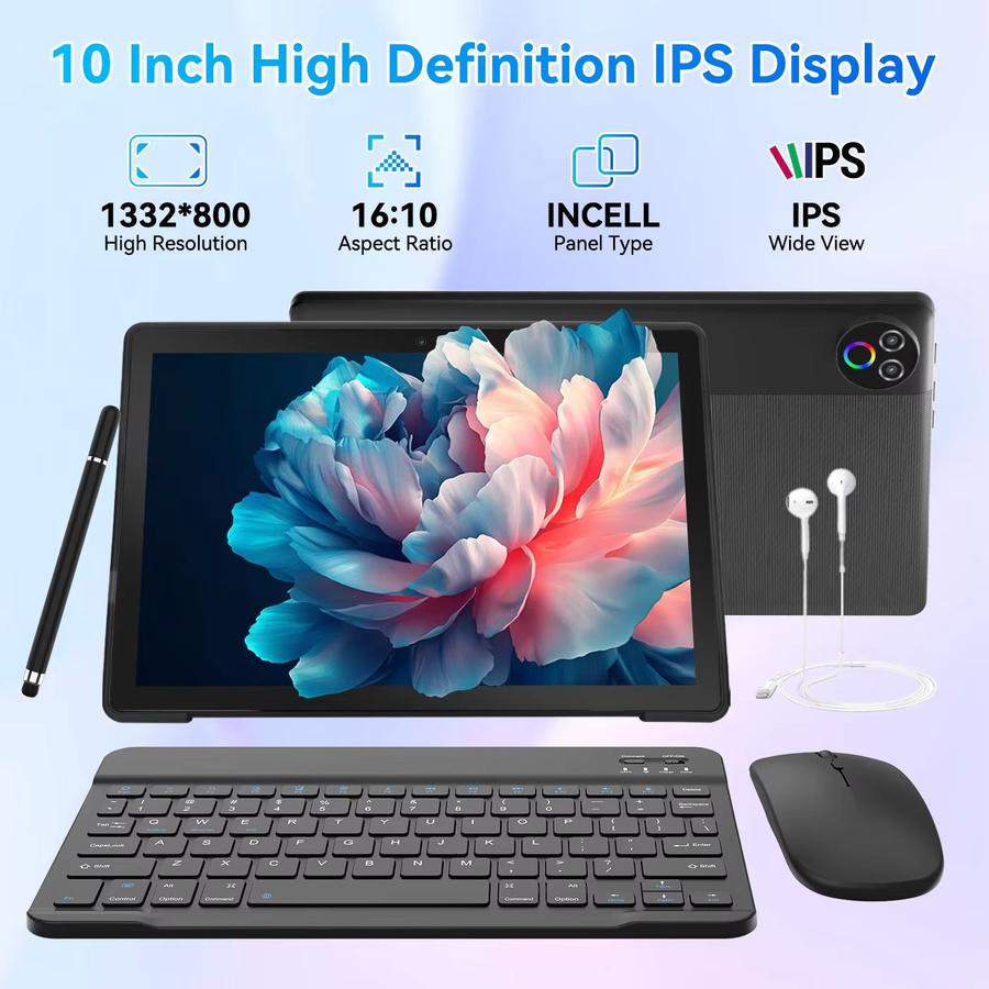 URAO Android 15 Tablet mit 10 Zoll HD IPS Touchscreen, 20GB RAM, 64GB ROM, Schwarz - Bild 4
