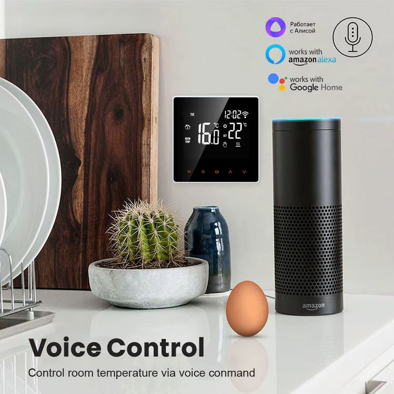 AVATTO WiFi Smart Thermostat in Schwarz zur Steuerung von elektrischer Fußbodenheizung (16A) und Wasser- oder Gasboilern (3A) mit Tuya und Google Home App-Steuerung - Bild 2