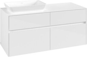 V&B Waschtischunterschrank Collaro in Weiß Hochglanz mit Waschtisch links, B/T/H: 120 x 54,8 x 50 cm - Bild 1