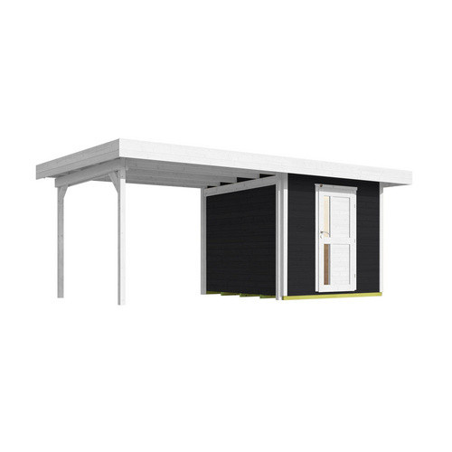 WEKA Designhaus 172 Gartenhaus aus Holz mit Flachdach in Grau und Anthrazit B/H/T: 575 x 226 x 375 cm - Bild 3