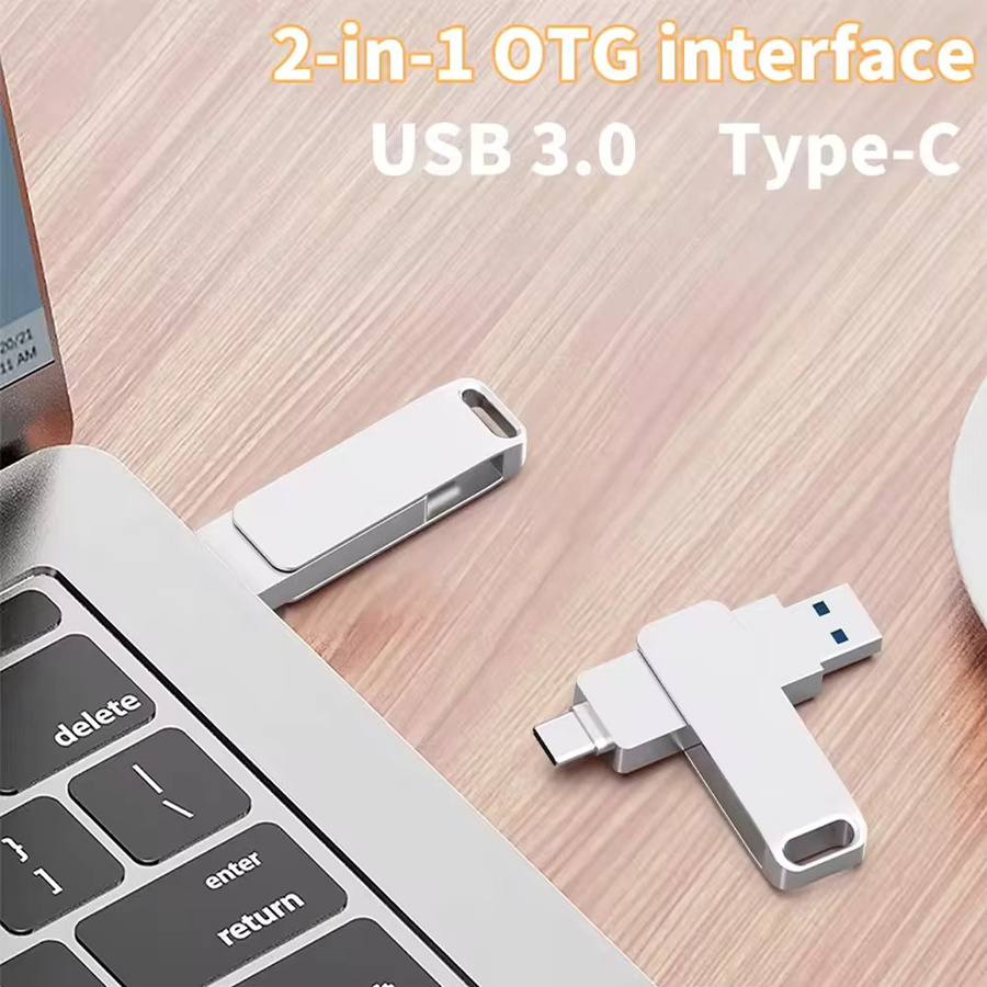 Lenovo USB 3.2 2-in-1 Flash-Laufwerk mit USB-C OTG, 128 GB, Schwarz/Silber - Bild 2