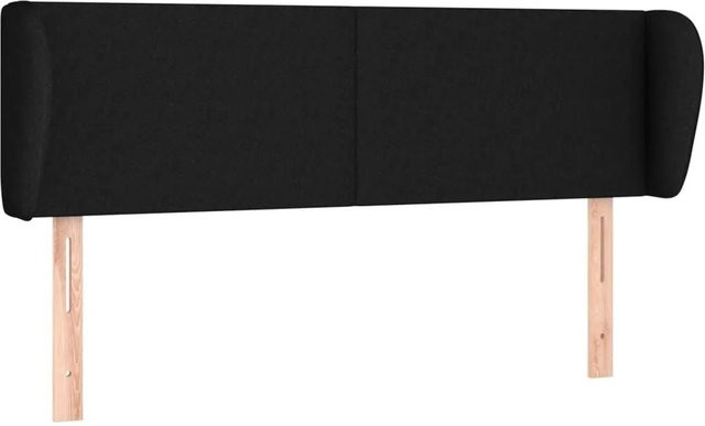 vidaXL Kopfteil mit Ohren in Schwarz aus Stoff und Holz, B/T/H: 147 x 23 x 78/88 cm - Bild 1
