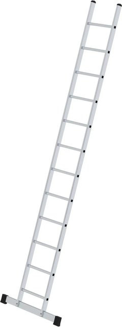 PROREGAL Sprossen-Anlegeleiter mit Standard-Traverse und 12 Sprossen in Silber - Bild 1