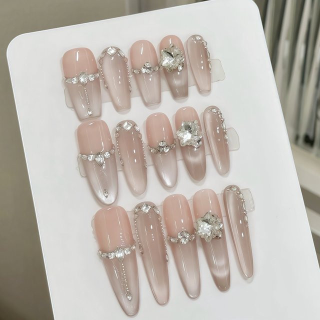 YADORNOS Press-on Nails, Katzenauge, Glänzend, 10 Stück, Unisex - Bild 1
