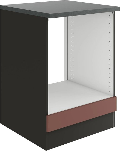 OPTIFIT Nizza407 Küchen-Herdumbau in Rostrot mit modernem Design und melaminbeschichteter Qualitätsspanplatte, Breite: 60 cm - Bild 1
