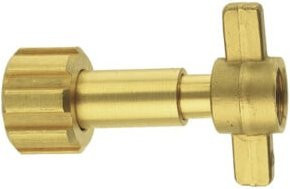 Rothenberger Propan-Umfüllstutzen aus Messing in Gold, W 21,8 x 1/14" LH - G 3/8" LH - Bild 1