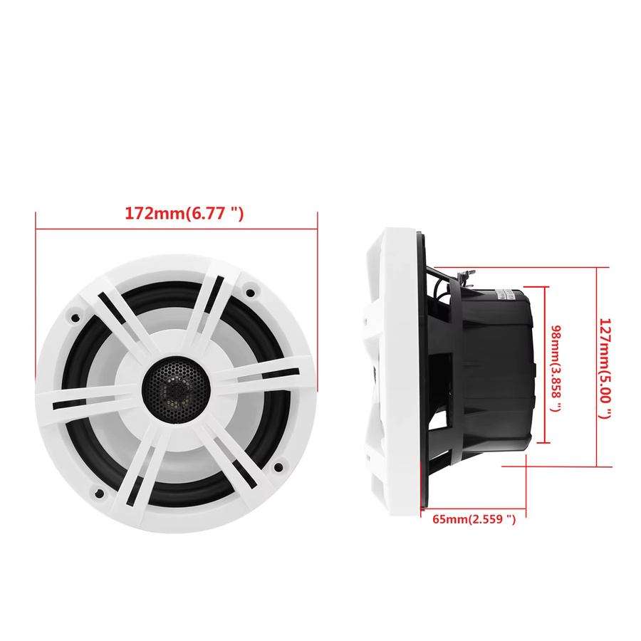 Guzare Marine Lautsprecher h065q 2-Wege-System 120 Watt, 6,5 Zoll, 2 Stück, dunkel golden, IP66 wasserdicht für Yacht, Boot und ATV - Bild 3
