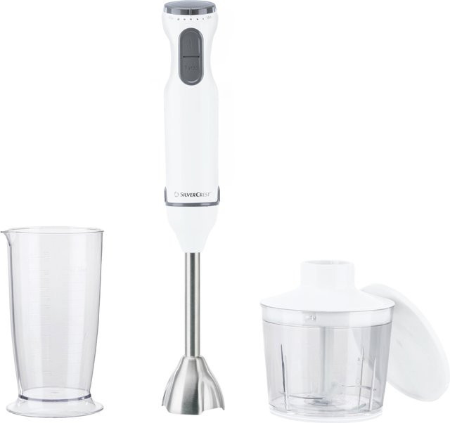 SILVERCREST Stabmixer-Set SSMS 600 G7 aus Kunststoff und Edelstahl, 4-teilig, Weiß - Bild 1