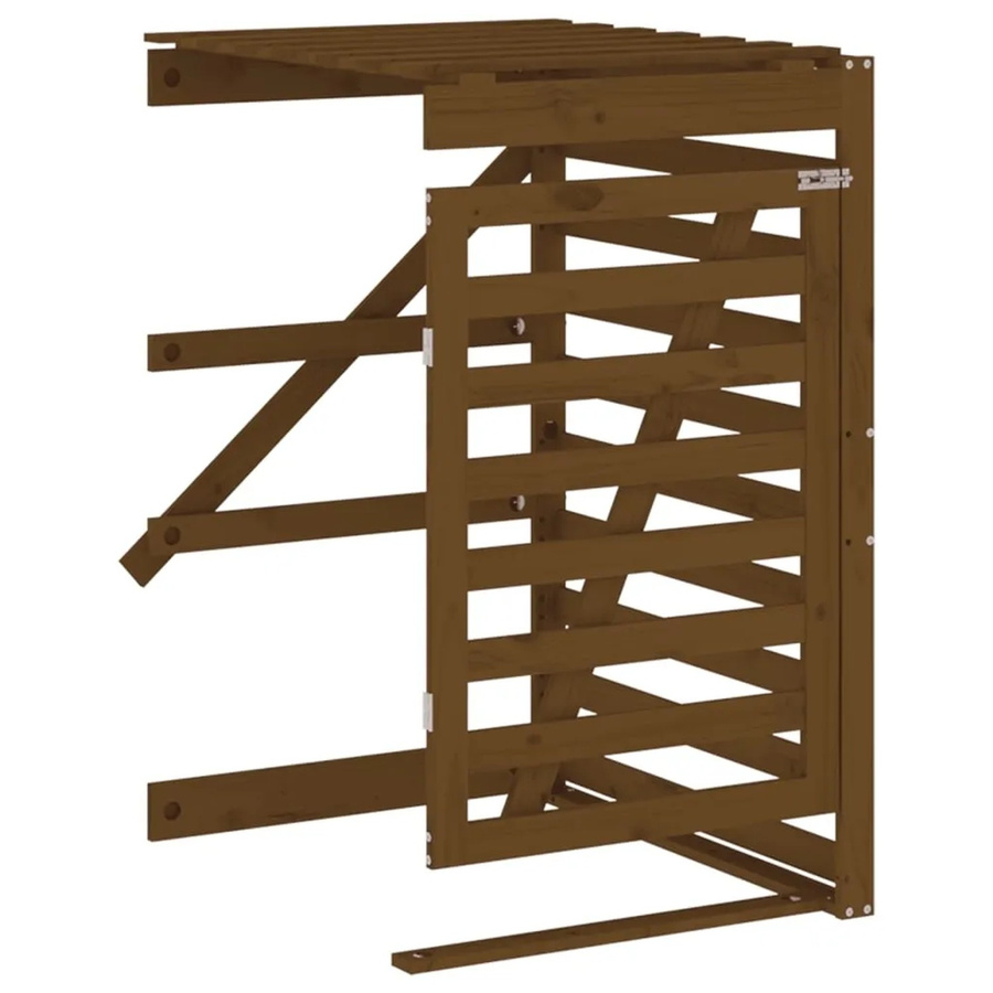 vidaXL Erweiterung für Mülltonnenbox aus massivem Kiefernholz in Honigbraun, B/T/H: 128,5 x 91,5 x 78,0 cm - Bild 2