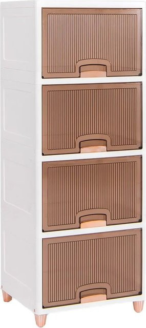 Costway Aufbewahrungsbox 4er Set Weiß, stapelbar, 150 l, B: 45 cm, T: 38 cm, H: 117 cm - Bild 1
