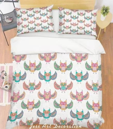 Monika Chen Bettwäsche Set Eule mit Bettbezug und Kissenbezügen, Mehrfarbig, B/H: 264 x 228 cm - Bild 1