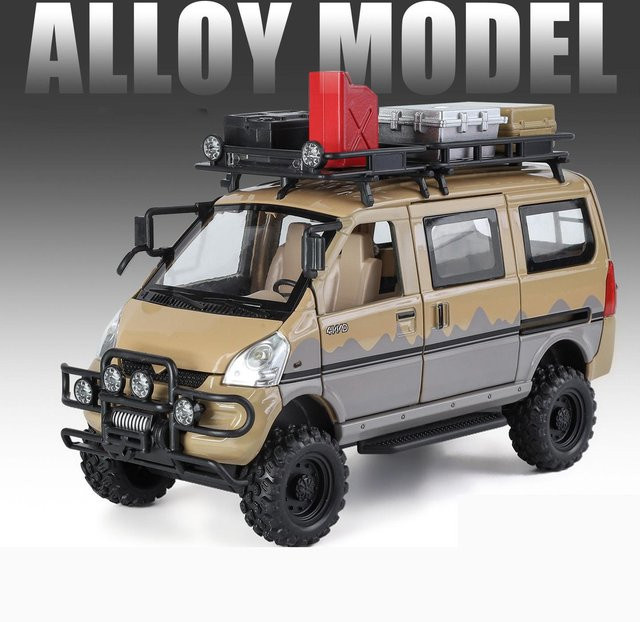 Linyi toy car Wuling Offroad-Version, LKW-Modell, 1:24, Metall, mit Ton und Licht - Bild 1