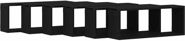 vidaXL Wandregal Set 6 Stück in Eiche Schwarz, B/T/H: 60 x 15 x 23 cm - Bild 1