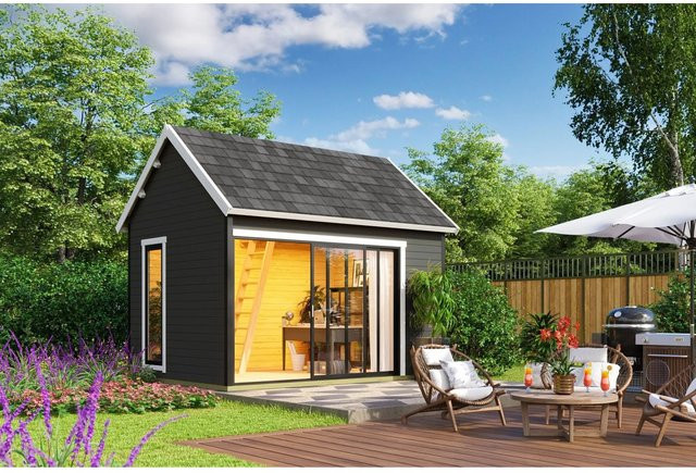 Lasita Gartenhaus Maja Murano mit Satteldach in Carbongrau, B/H/T: 430 x 364,8 x 336,1 cm - Bild 1