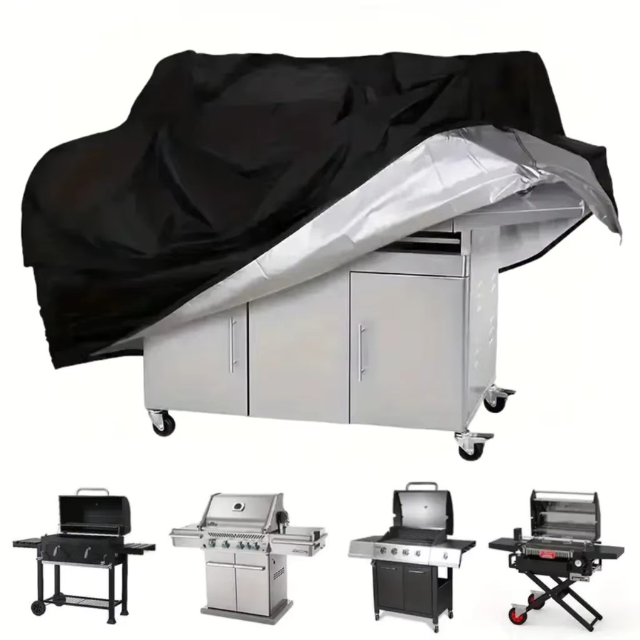 Schwarze Barbecue-Grillabdeckung für Outdoor-Grills mit B/T/H: 117 x 145 x 61 cm - Bild 3