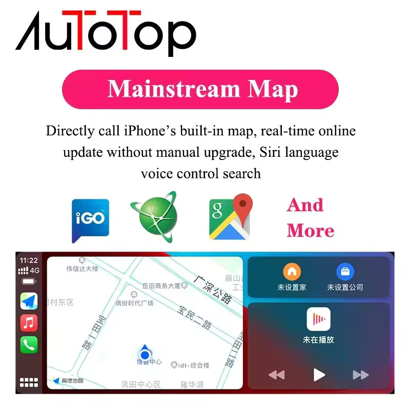 BONROAD Wireless Carplay und Android Auto Multimedia Player Autoradio mit 8,8 Zoll Display, GPS und Bluetooth für Audi A4 B8 2009-2016, Schwarz - Bild 4