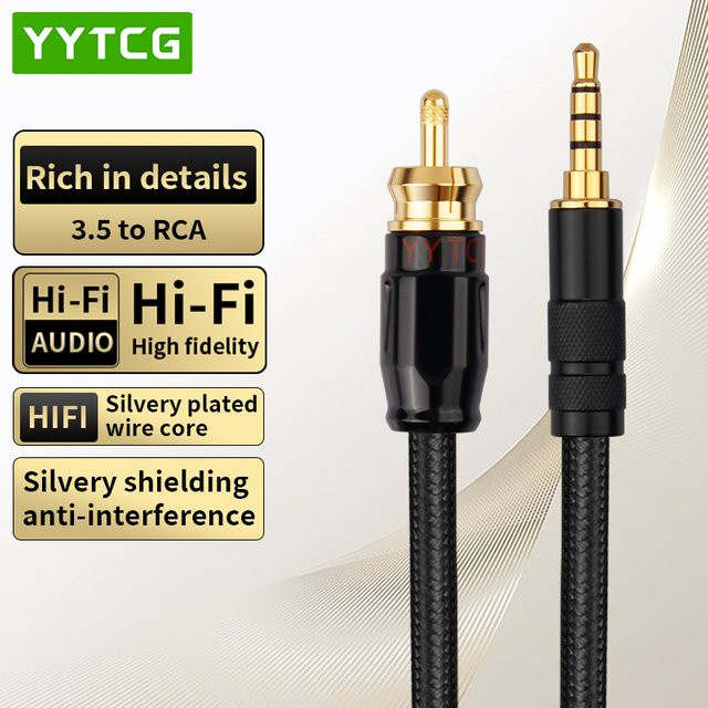 Xiaomi HIFI 3,5mm auf RCA SPDIF Koaxial Digital Audio Kabel für Heimkino und Verstärker, Schwarz - Bild 1