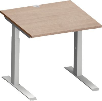 Schäfer Shop Genius Schreibtisch MODENA FLEX höhenverstellbar in Eiche-Dekor und Weiß, B: 80 cm, T: 80 cm - Bild 1