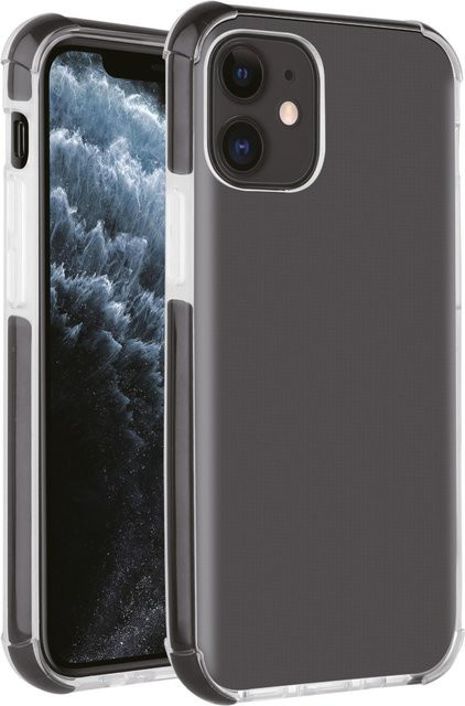 Vivanco Rock Solid Anti Shock Schutzhülle für iPhone 12 und iPhone 12 Pro, transparent/schwarz - Bild 1