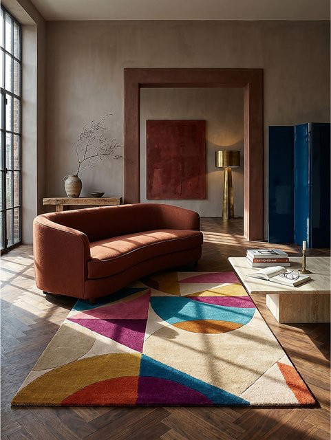 Handgetuftelter Wollteppich AIRE von Kadima Design in Bunt mit abstraktem Design, Breite: 160 cm, Tiefe: 230 cm - Bild 1