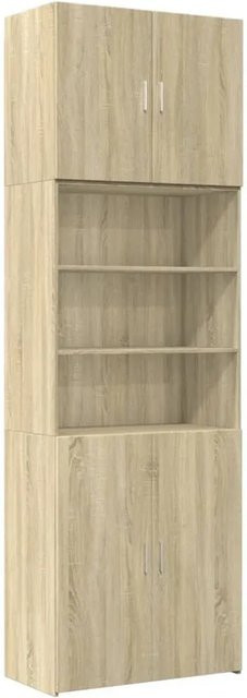 vidaXL Highboard Sonoma-Eiche in Braun und Beige, Modernes Holzregal für Schlafzimmer, Wohnzimmer oder Flur, B/T/H: 80 x 42,5 x 249 cm - Bild 1