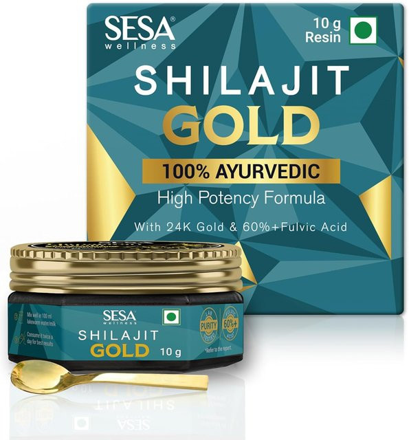 Sesa Shilajit Gold Harz mit 24 Karat Blattgold, 10g, Herren - Bild 1