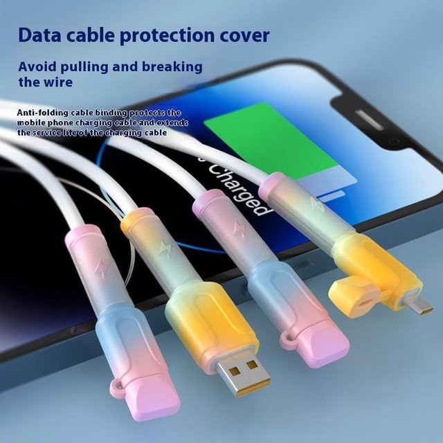 Weicher Silikon-Kabelwickler und Schutz für USB Typ C in Multicolor für Huawei und OPPO VIVO Datenkabel - Bild 1