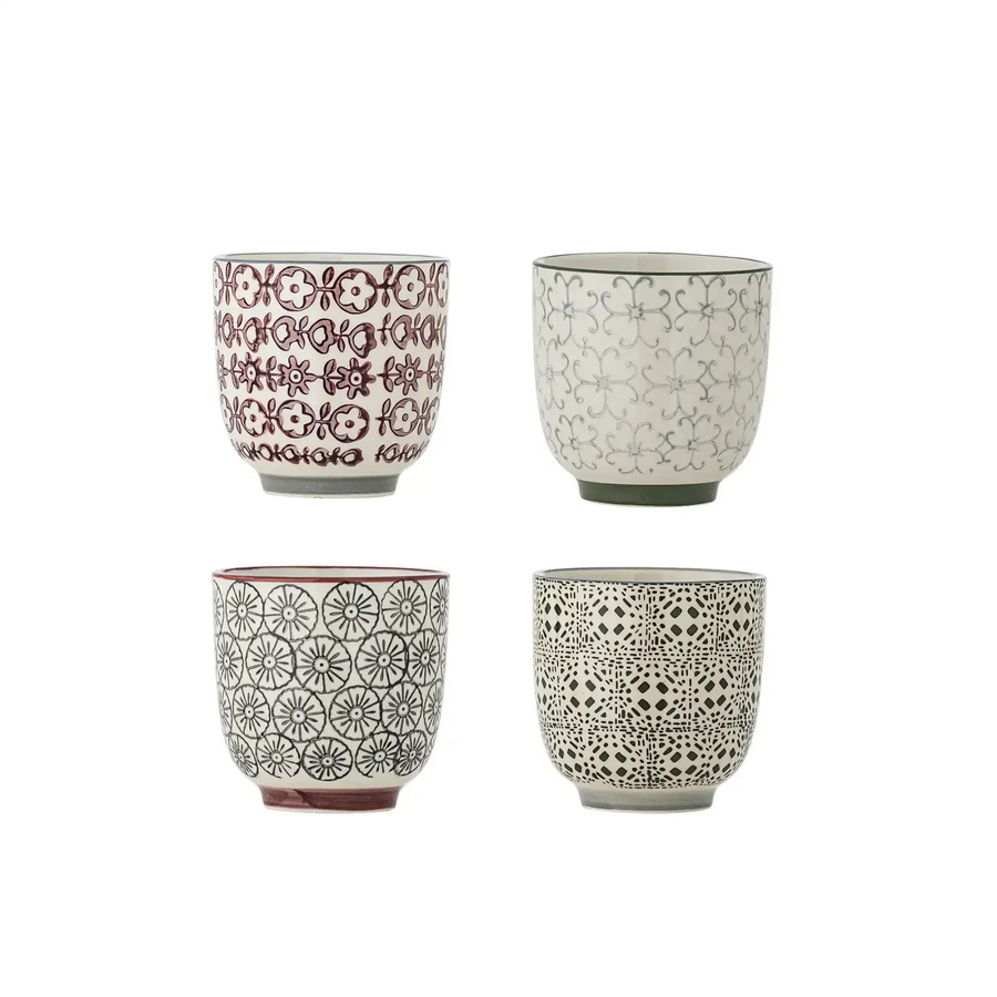 Bloomingville Karine Steingut-Tasse Mehrfarbig – Set aus 4 Stück - Bild 1