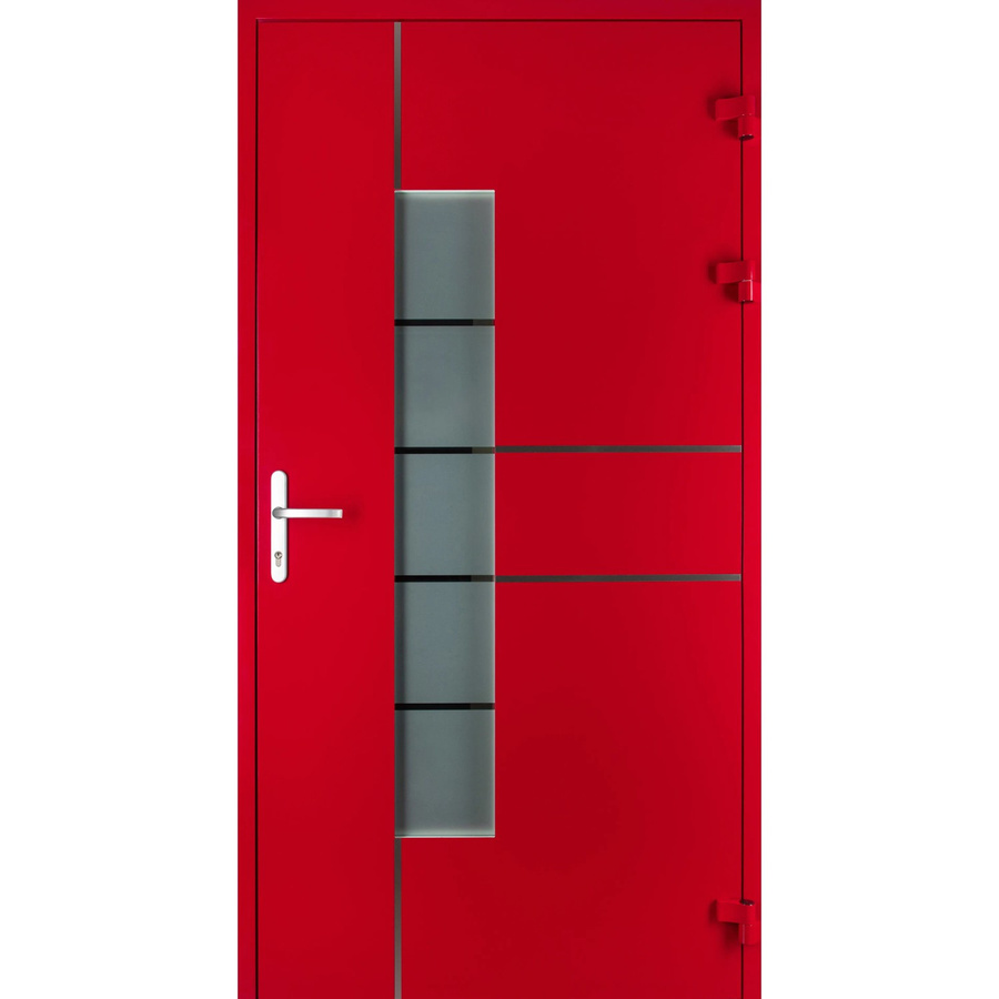 Moderno Haustür M360P in Rubinrot mit Glaseinsatz aus Aluminium, B/H: 110 x 210 cm, DIN Links - Bild 2