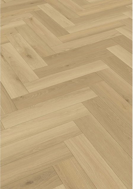 Check One Click-Vinylboden Baienbach Herringbone Oak in Holzoptik, Braun und Beige - Bild 1