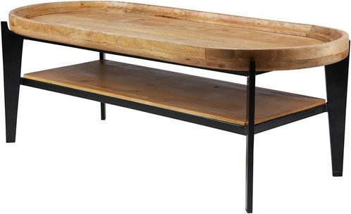 TOM TAILOR SIT Couchtisch aus Mangoholz und Metall in Beige, B: 120 cm, H: 40 cm - Bild 1