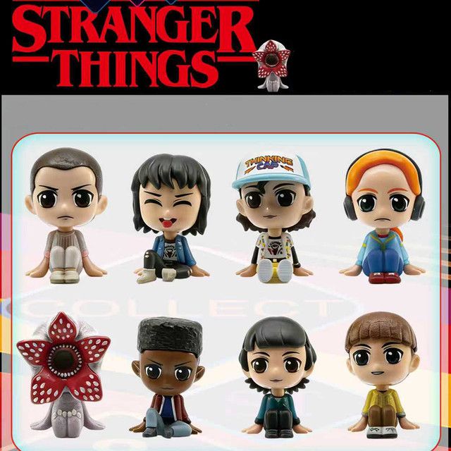 8er Set Stranger Things Actionfiguren aus Vinyl von Bandai, Multicolor, Figuren Eleven, Dustin, Barb, Steve und Demogorgon - Bild 1