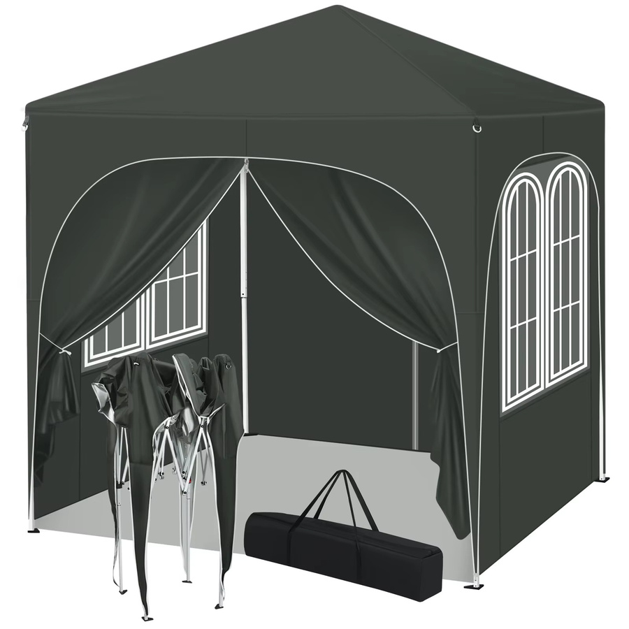 WOLTU Klappbarer Gartenpavillon Pop-up-Pavillon mit Seitenwänden in Beige, B/T: 200 x 200 cm - Bild 2