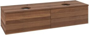 V&B Antao Waschtischunterschrank mit Frontstruktur und LED-Beleuchtung, Weiß, B: 160 cm, T: 50 cm - Bild 1