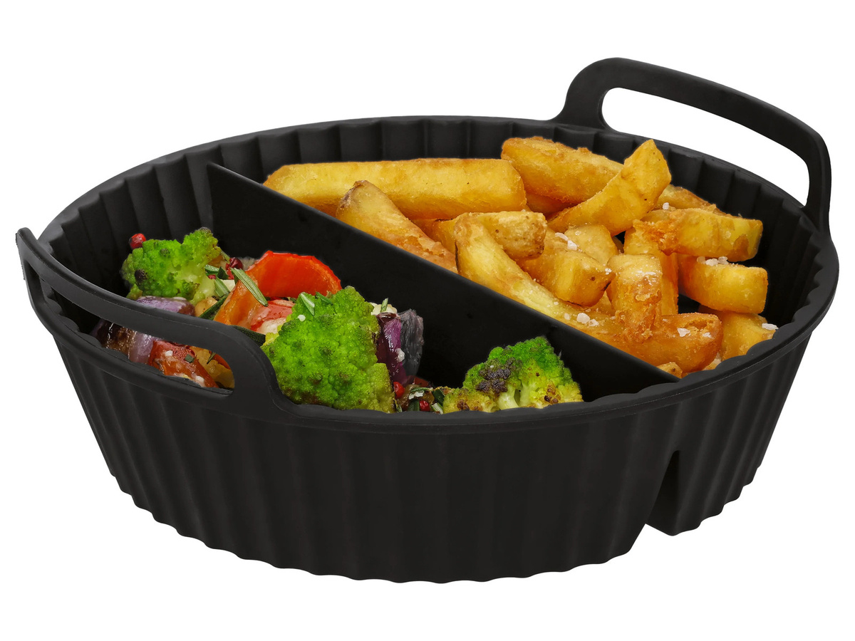 SILVERCREST Spritzschutz-Set und Silikonform mit Divider für Heißluftfritteusen - Bild 2