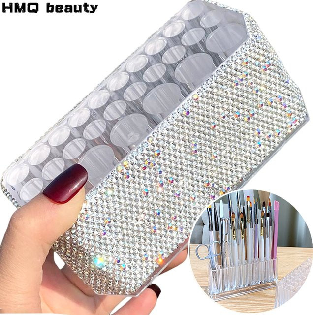 HMQ beauty Pinselhalter Acryl, transparent, 26 Löcher, Strass - Bild 1
