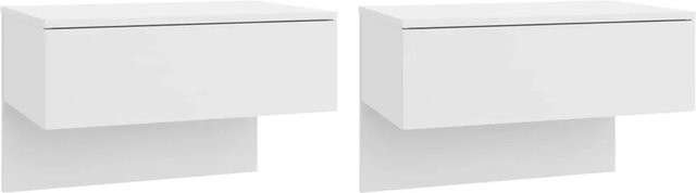 vidaXL Wand-Nachttische 2er-Set in Weiß Hochglanz aus Holzwerkstoff, B/T/H: 40 x 40 x 1 cm - Bild 1
