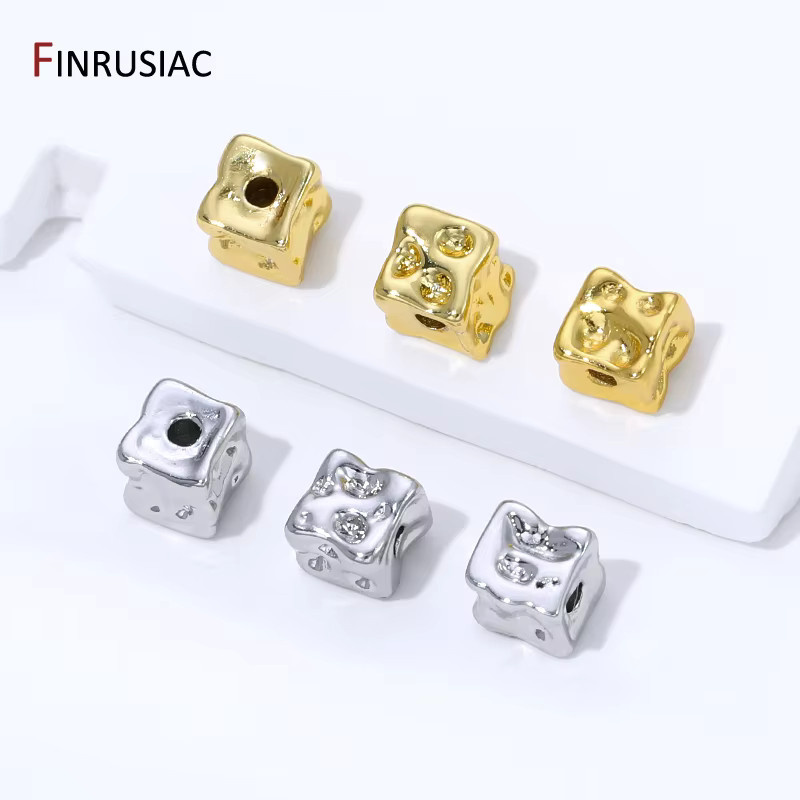 FINRUSIAC Zwischenperlen Messing, Gold, Quadratisch, Barock, Perle - Bild 1