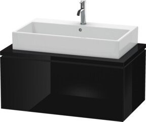 Duravit Waschtischunterschrank L-Cube in Schwarz Hochglanz für Konsole mit 1 Auszug, B: 92 cm, T: 54,7 cm, H: 40 cm - Bild 1