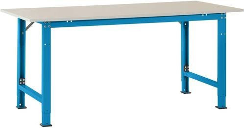 Manuflex Packtisch PACKPOOL Spezial mit Melaminplatte, Farbe: Licht-Blau (RAL 5012), B/T/H: 150 x 80 x 72,2-102,2 cm - Bild 1
