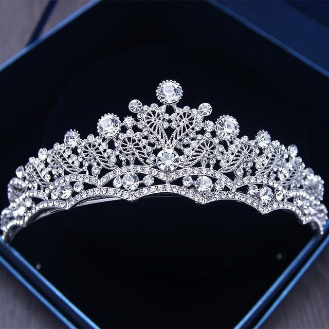 Wucifang Jewelry Tiara, Silber überzogen, Kristall, Perle, Unisex - Bild 1