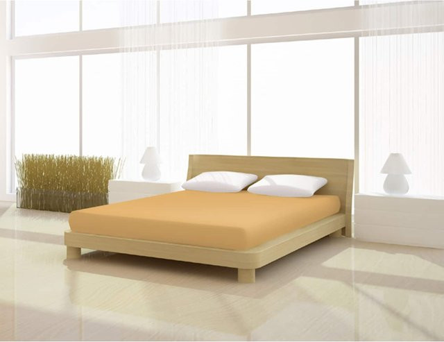 Mr. Sandman Topper Spannbetttuch de luxe aus Elastan in Beige, B/T: 200 x 200 cm - Bild 1